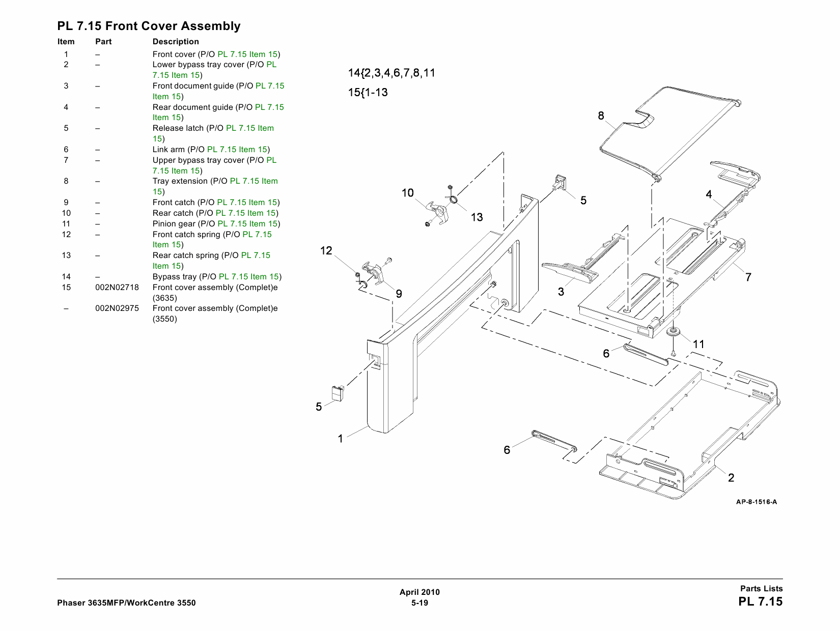 Xerox Phaser 3635-MFP WorkCentre-3550 Parts List Manual-6